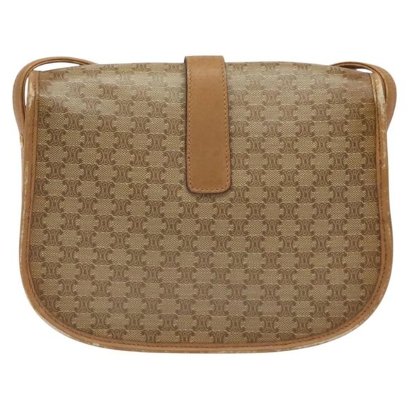 CELINE Macadam Canvas Shoulder Bag PVC Beige Gold Auth - Picture 3 of 16